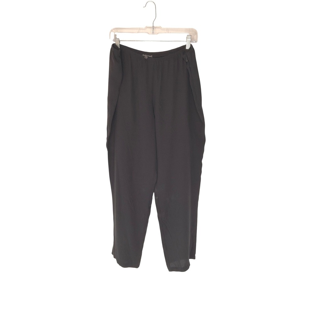 Eileen‎ Fisher Silk Pants Straight Leg Basic Lightweight Breathable Mature Large